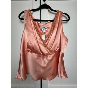 Y2K It Girl Satin Beaded Babydoll Top ✨ Going Out Party Top NWT Lady Dorby 20W